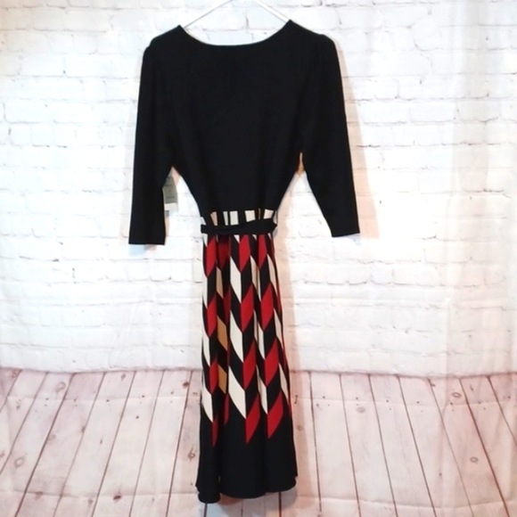 Danny And Nicole Womans Black Print Sweater‎ Dress PL NWT - Picture 3 of 9